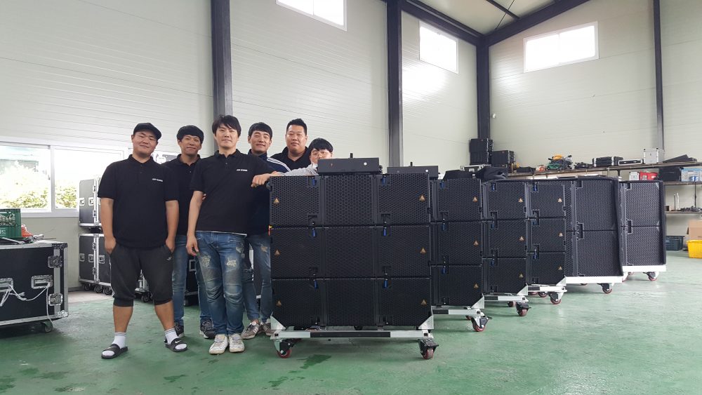 Team from Jun Sound in Icheon, South Korea with Adamson E-Series inventory