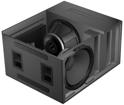 Fig. 1: The HS-28 dual-18 subwoofer uses Active Compliance Management technology.