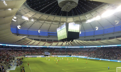 Along with a new retractable roof, BC Place has a new sound system that incorporates JBL VLA Series line arrays.