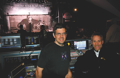 Sound Image A1 system engineer Andrew Dowling (left) and FOH engineer Joel Lonky.