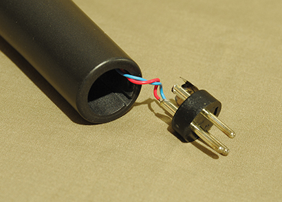 Fig 2: The fine wires that connect the mic output to the XLR connector are delicate and easily damaged if exposed.