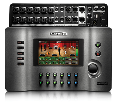 The StageScape M20d mixer has a 7-inch touch screen and a Spartan interface.