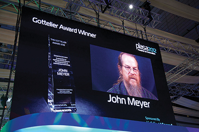 While accepting the Gottelier award, John Meyer of Meyer Sound credited his staff for their teamwork.