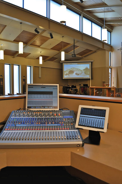 The church is using a PreSonus StudioLive 24.4.2 digital console at FOH