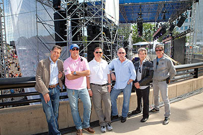  From left, Andy Combs, president, Innovative Audio Sales; Sam Fotias, festival director of operations; Jason Huvaere, festival director; Paul Owen, Thunder Audio VP; Tony Villarreal, Thunder Audio president; and Mike Fotias, festival production manager.