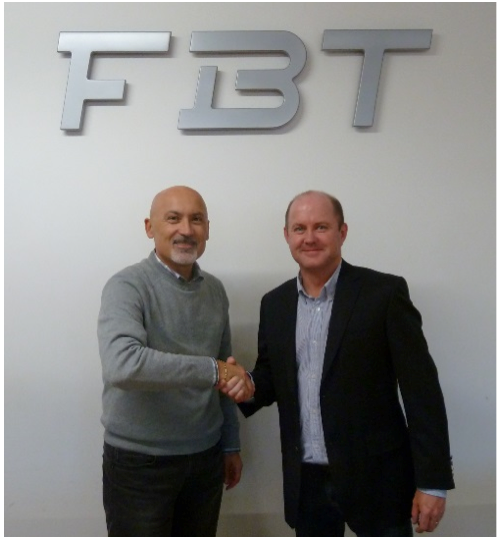 From left, Roberto Mataloni, export manager for FBT and Don McConnell, director, Audio Brands Australia.