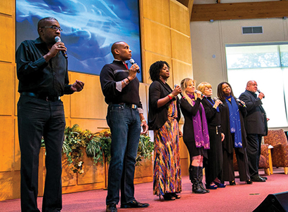 Praise team at Unity Church of the Hills, Austin, TX