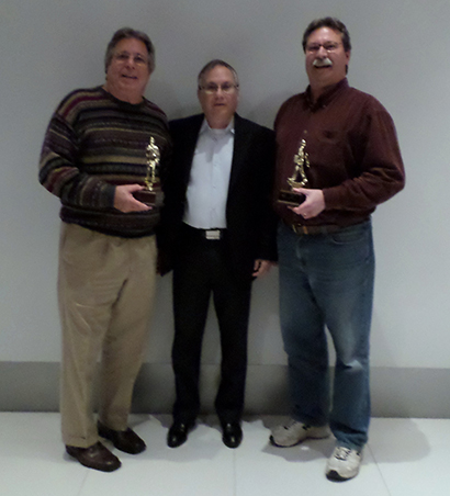 From left: Mr. RCF 2013, Jerry Sehi, of Quest Marketing; RCF USA president Roni Nevo; and Mr. dB Technologies 2013, Tod White.