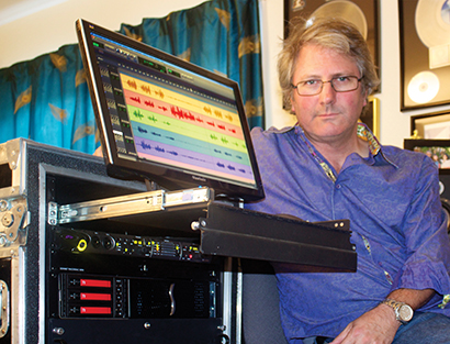 Diablo Digital’s Brad Madix, with the integrated recording solution he designed using Sonnet Technologies’ xMac mini Server and an Echo Express III expansion chassis.