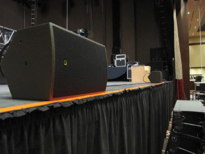 L-Acoustics 12XT coaxials provide front fill along the stage lip. 