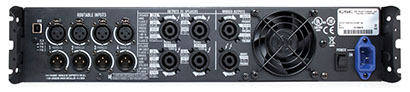 Rear panel sports XLR inputs and NL4 output connectors