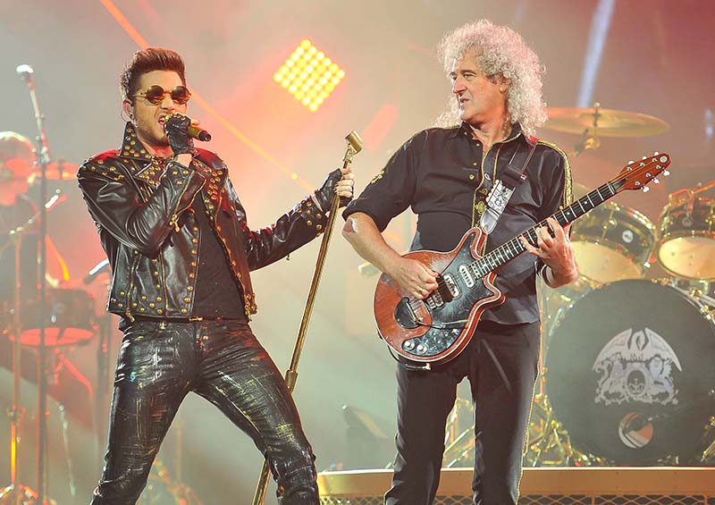 Adam Lambert and Brian May from Queen. Photo by Steve Jennings