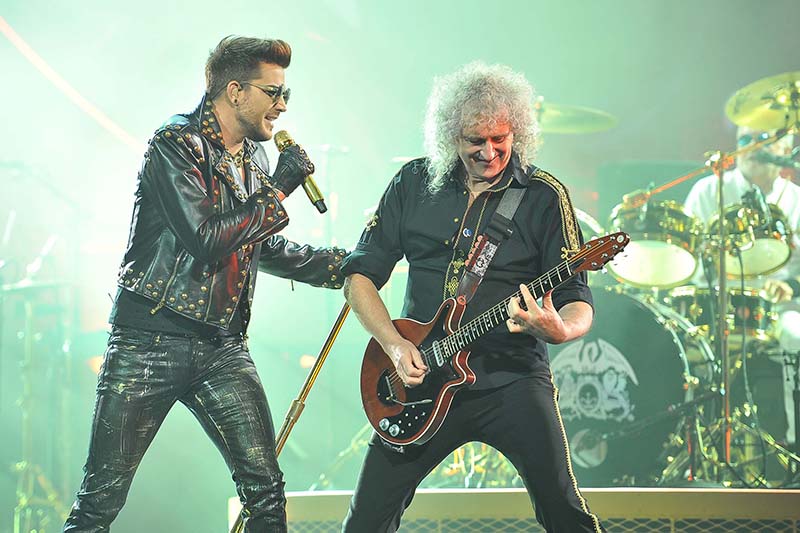 Adam Lambert and Brian May from Queen. Photo by Steve Jennings