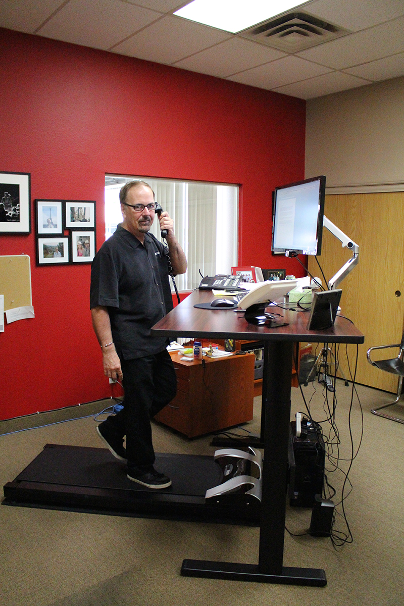 FOH publisher Terry Lowe's new Tread Desk has helped him log more than 50 miles of walking a week.