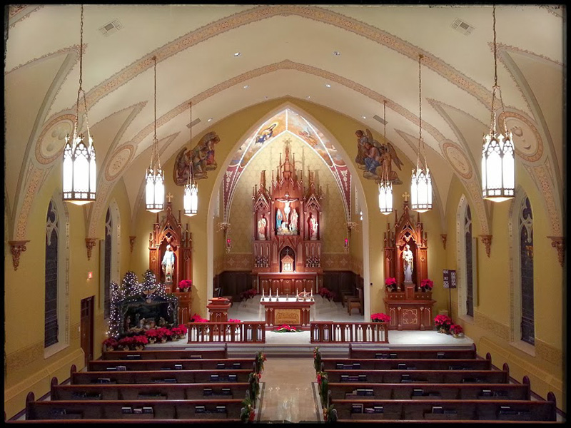 A recent major renovation restored the feel of the original church, complete with column speakers that blend into the decor.