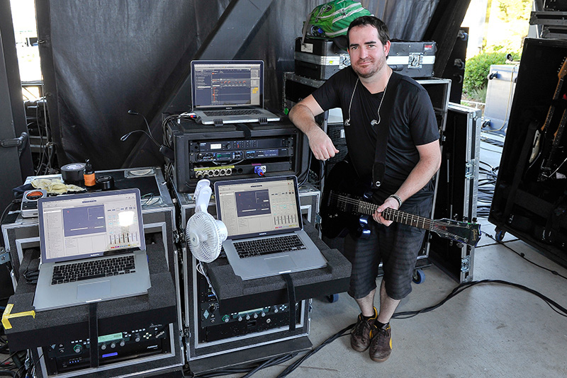 Trent Reznor's guitar tech, Brendan McDonough. Photo by Steve Jennings