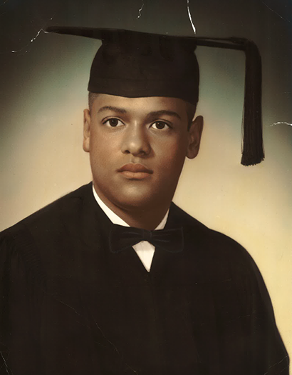 Collins' high school graduation photo