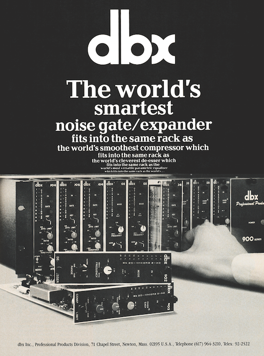 Fig. 2: A mid-1980s ad for dbx 900-series signal processing modules; a precursor to today’s 500-series modules to go. 