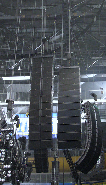 Stage left view of the all L-Acoustics mains rig