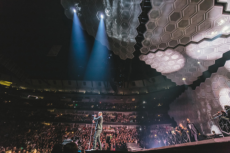 Sound production for Justin Timberlake's 20/20 Experience world tour. Photo by Sara Bill