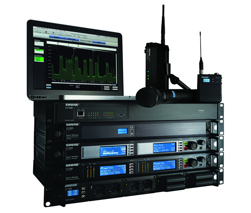 The Axient wireless system features integrated control/monitoring and fail-safe frequency switching.  