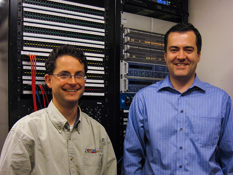 The design and integration of the new console upgrades was handled in-house, by Jerrick Mitchell (left) and Scott Nielson.