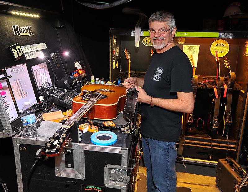 Guitar tech Michael Joe Sagraves. Eric Church tour photo by Steve Jennings.