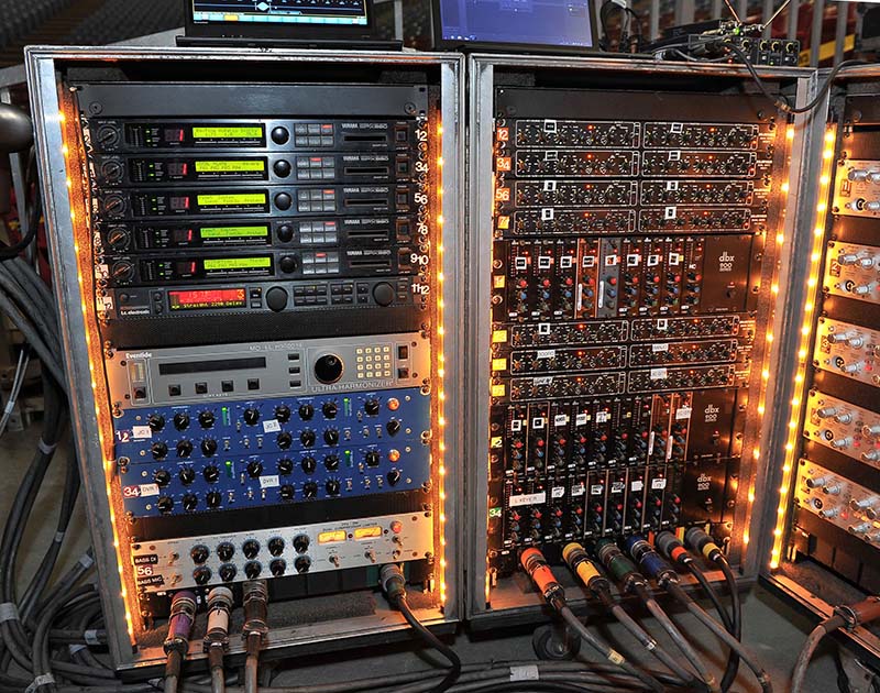 FOH rack, left. Eric Church tour photo by Steve Jennings.