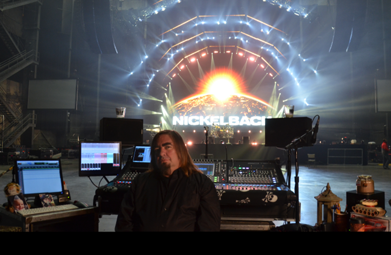 FOH mixer Orris Henry between Nickelback rehearsals at Rock Lititz.