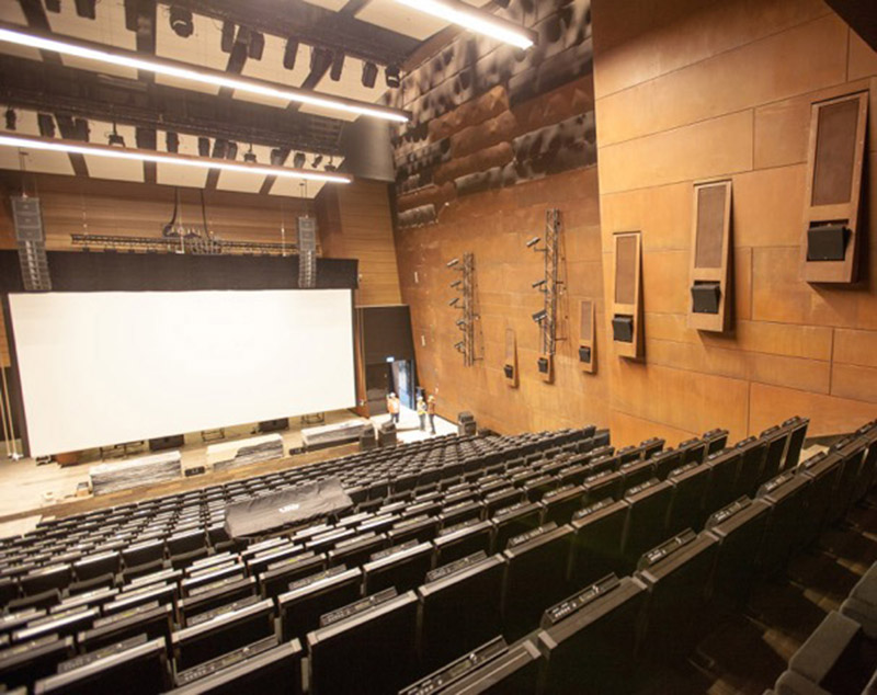 The ESC’s multipurpose hall uses Harman components for a variety of events including lectures and movies.