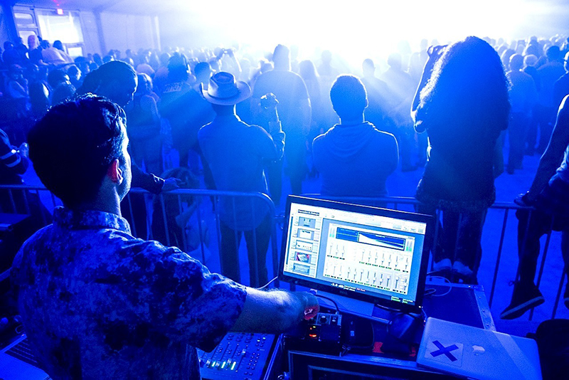 FOH mixer Andy Carrington in action during a FKA twigs show.