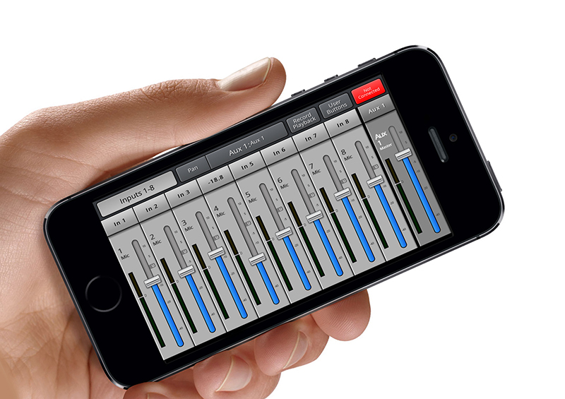 The iPhone app offers easy control for musician mixes, with access control.