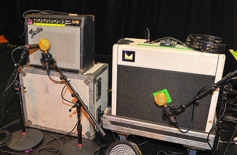 The guitar miking rig includes two Cascade FatHead ribbon mice (c) Steve Jennings