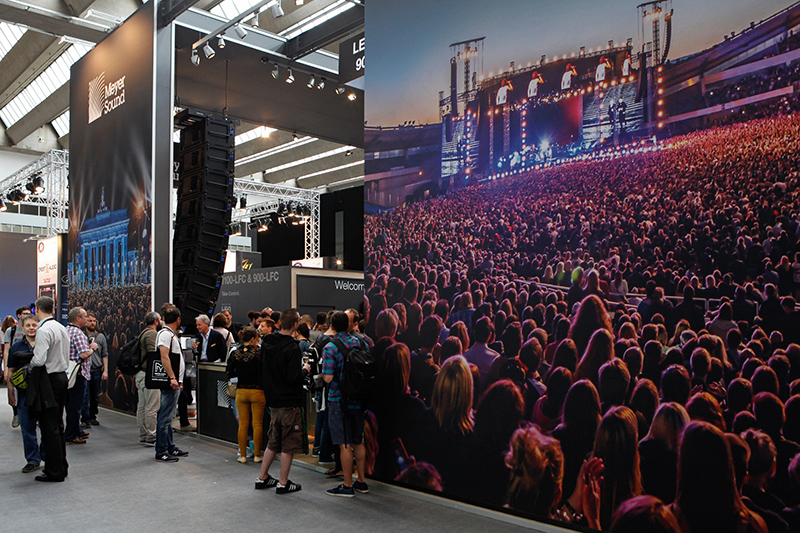 The Meyer Sound booth featured the LEOPARD system. Booth photo by Jens Liebchen