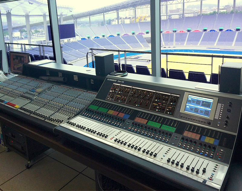 Korea’s new Incheon Asiad Stadium has Allen & Heath iLive-144 digital (seen on right) and GL2800 (at left) analog consoles. 