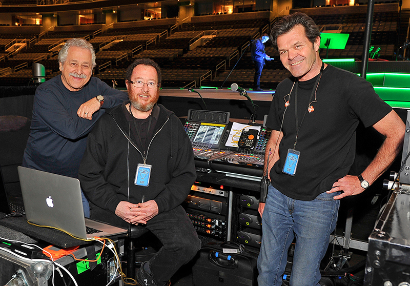 The monitor and recording crew, from left: Sam Cole, Bernie Becker and Greg Lopez (c) Steve Jennings