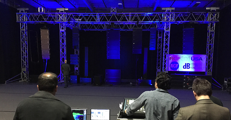 Besides hosting band rehearsals and showcases, The Nest serves as an ideal location for demoing sound gear in a real-life environment. Pictured here, RCF's demo.