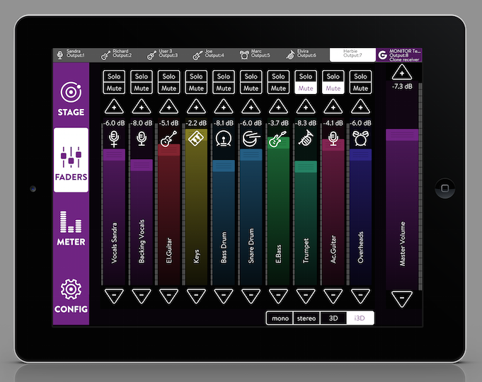 The KLANG:app fader offers Wi-Fi control from a tablet.