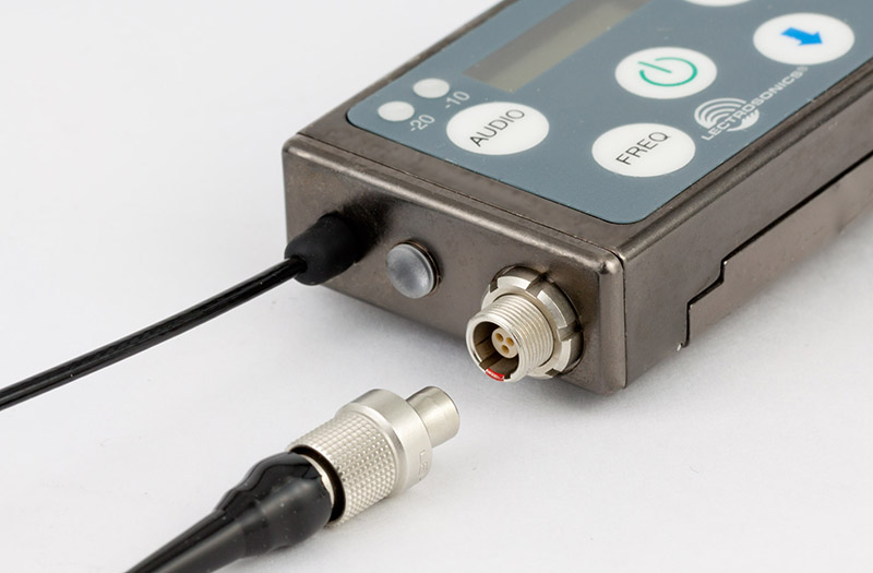 The SSM transmitter uses a miniature Lemo input connector.