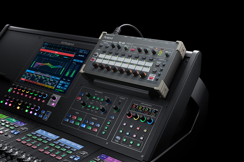 The M48 personal monitor mixing system integrates easily into the M-5000 system