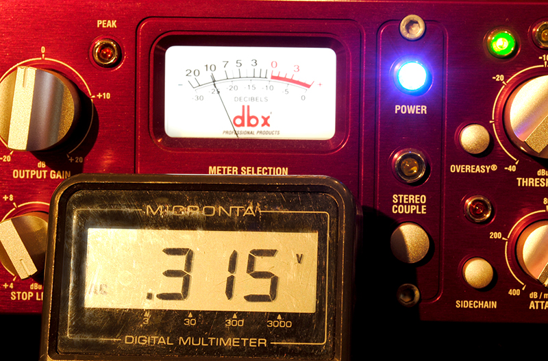 Fig. 6: Here the limiter is set to +4 and is fed 0.316 volts. The output level of the 162SL is too low to properly drive the next stage of the system.