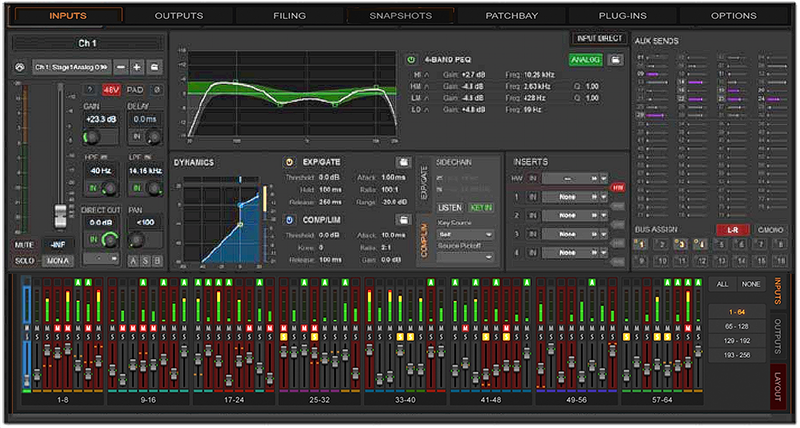 The inputs screen page