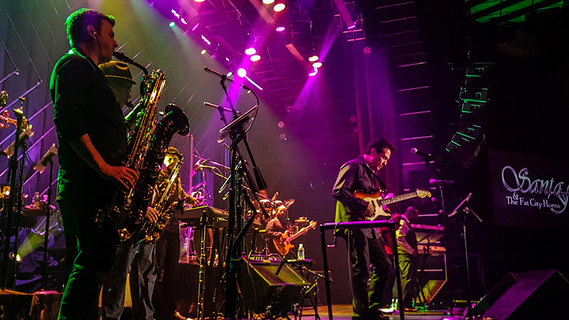 Santa Fe and the Fat City Horns perform at the South Point Casino showroom in Las Vegas. Photo by Tammy Schleppegrell