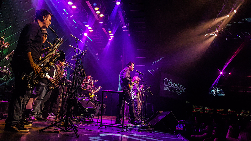 Santa Fe and the Fat City Horns perform at the South Point Casino showroom in Las Vegas. Photo by Tammy Schleppegrell