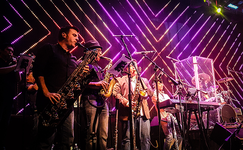 Santa Fe and the Fat City Horns perform at the South Point Casino showroom in Las Vegas. Photo by Tammy Schleppegrell