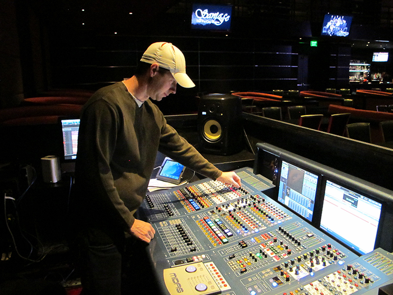 Systems engineer Jason Lein at the Midas PRO6 48 at FOH.