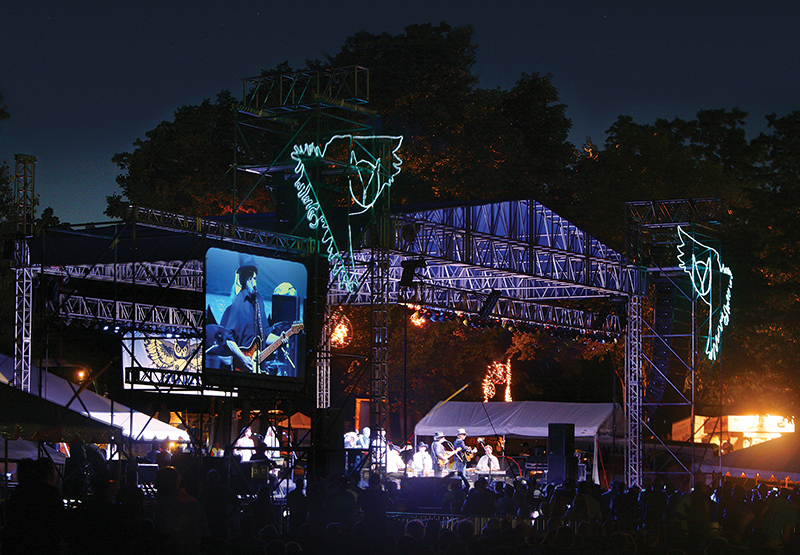 Mid Coast’s audio setup for the ROMP Bluegrass festival