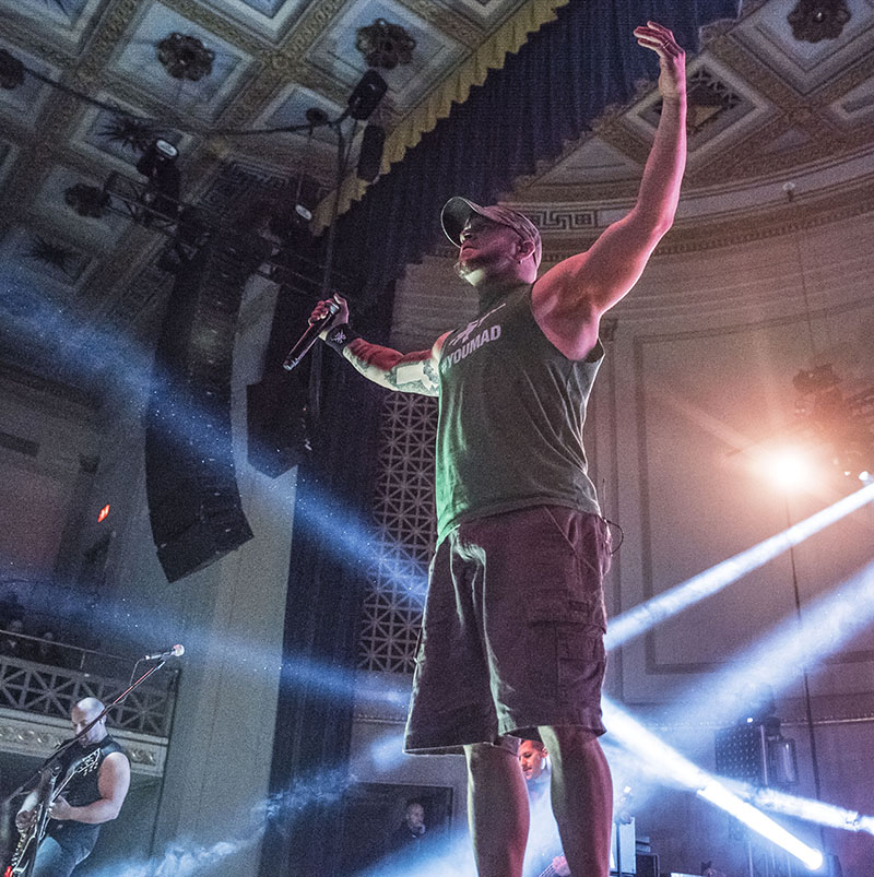 All That Remains performs at the War Memorial Auditorium, which recently upgraded with a new Meyer MICA system. Photo by Chris Garrett