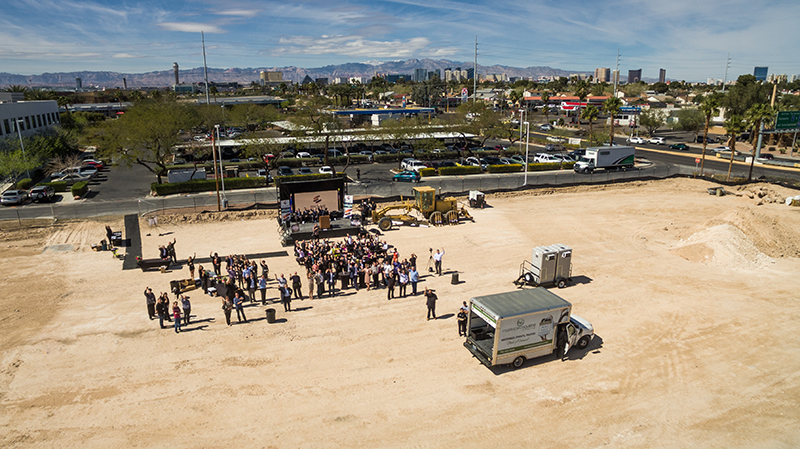 The groundbreaking ceremony at the future Enclave site