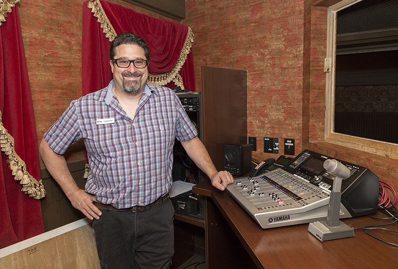 Lawrence McCoy in the sound booth at the Calico Saloon. Photo by Steve Leiken